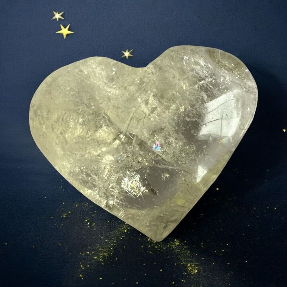 Citrine Crystal‎ Heart Carving